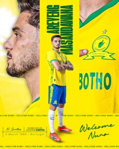 Mamelodi Sundowns unveil the signing of Portuguese midfielder Nuno Santos