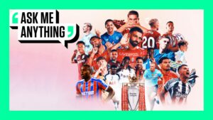 A graphic of players from all 20 Premier League clubs with the 'Ask Me Anything' logo in the top-left corner