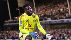 Andre Onana's only appearance for Manchester United this season came in the Carabao Cup second-round defeat at Grimsby