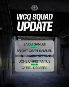 Nigeria squad update AFCON qualifiers