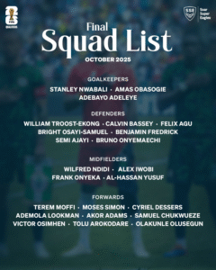 Nigeria name squad for decisive World Cup qualifiers
