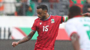 Carlos Akapo in action for Equatorial Guinea