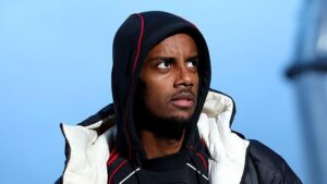 Alexander Isak arrives at Elland Road before Liverpool's game against Leeds United on 6 December, 2025