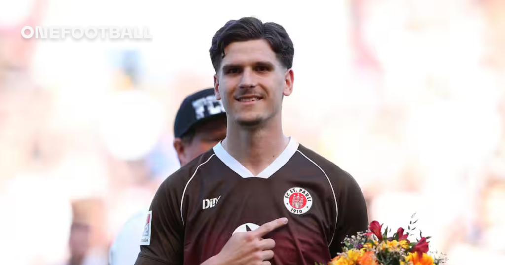 Igor Matanovic (22) of Freiburg Shares Emotions After Defeating Former Youth Team St. Pauli During Relegation Battle